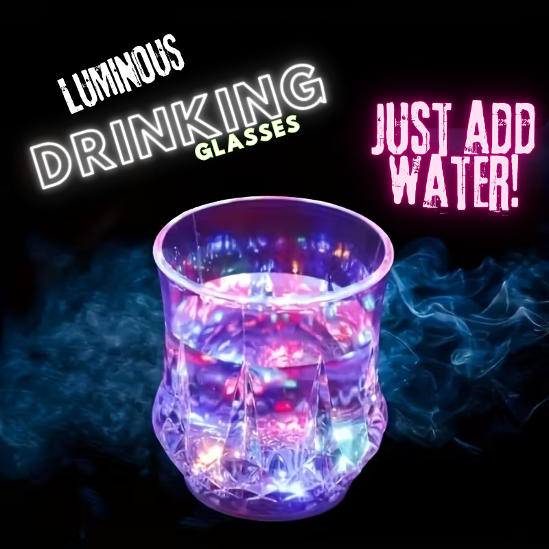 2 Luminous Drinking Glasses