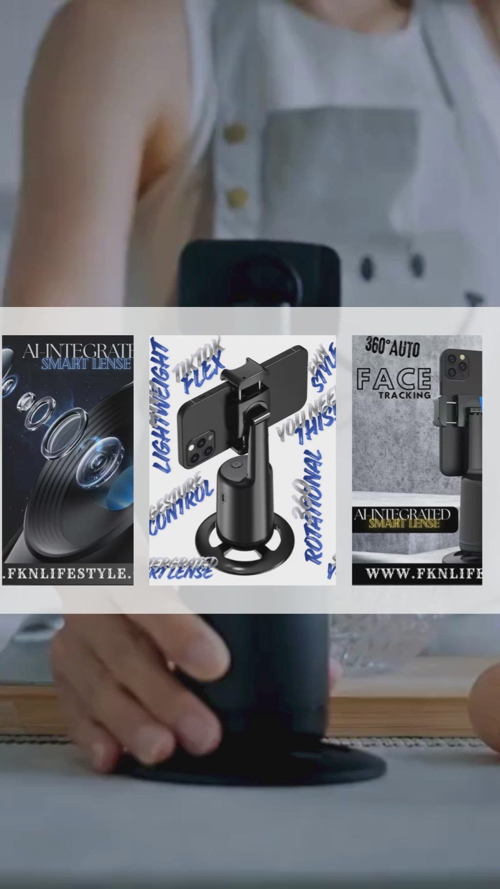 Auto Face Tracking Phone Holder – 360° SA TikTok Flex