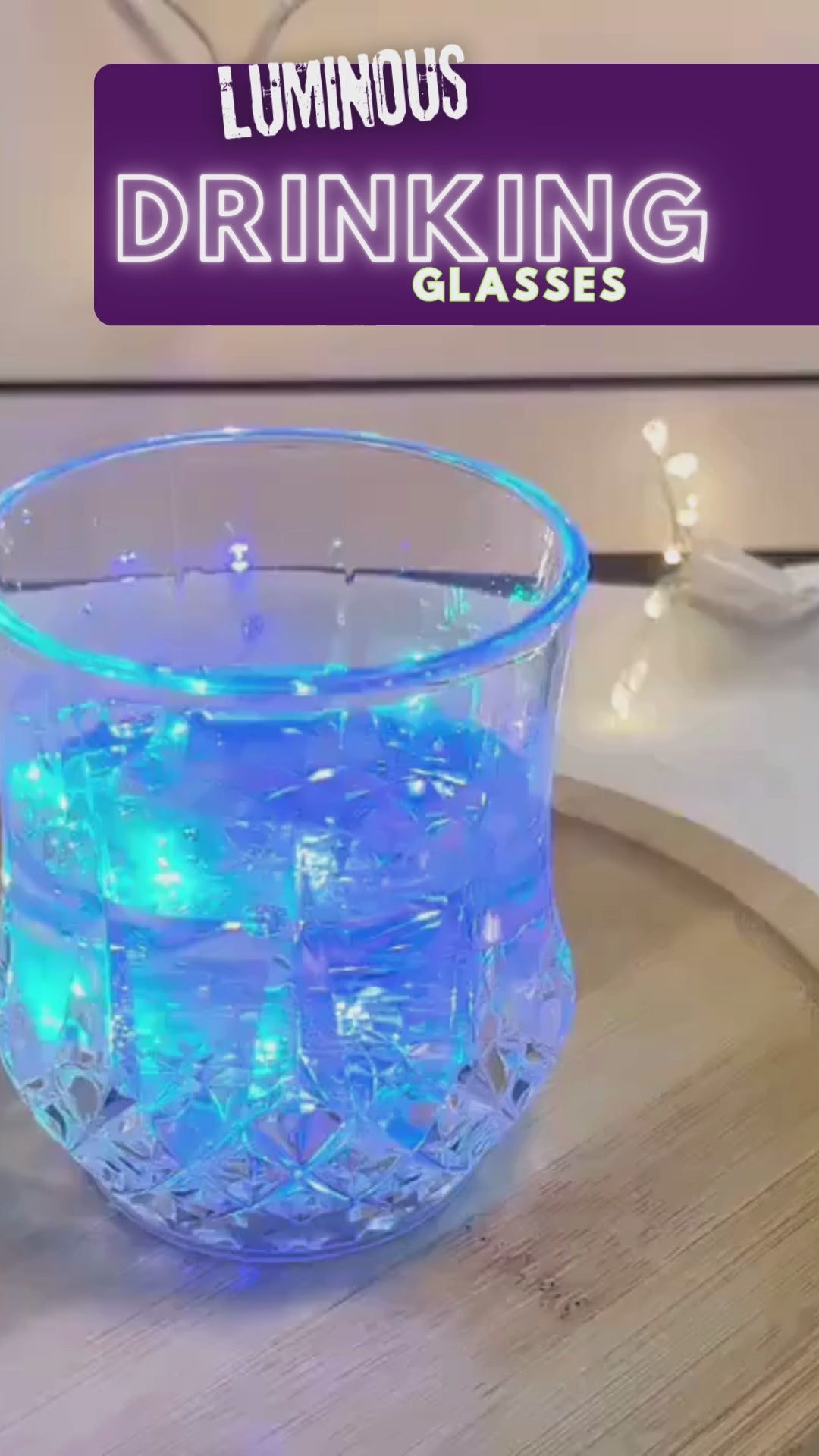 2 Luminous Drinking Glasses